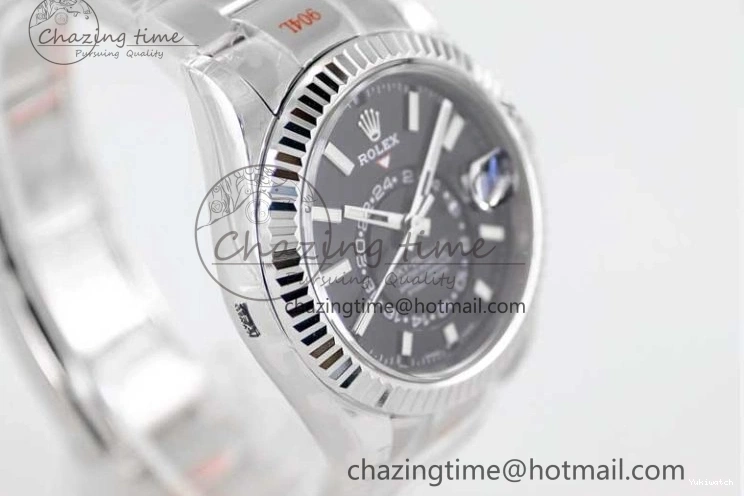 to Best 1:1 Noob 23J Black Dial 326934 on SS Bracelet 904L Sky-Dweller SS Asian 9001 Edition 0705